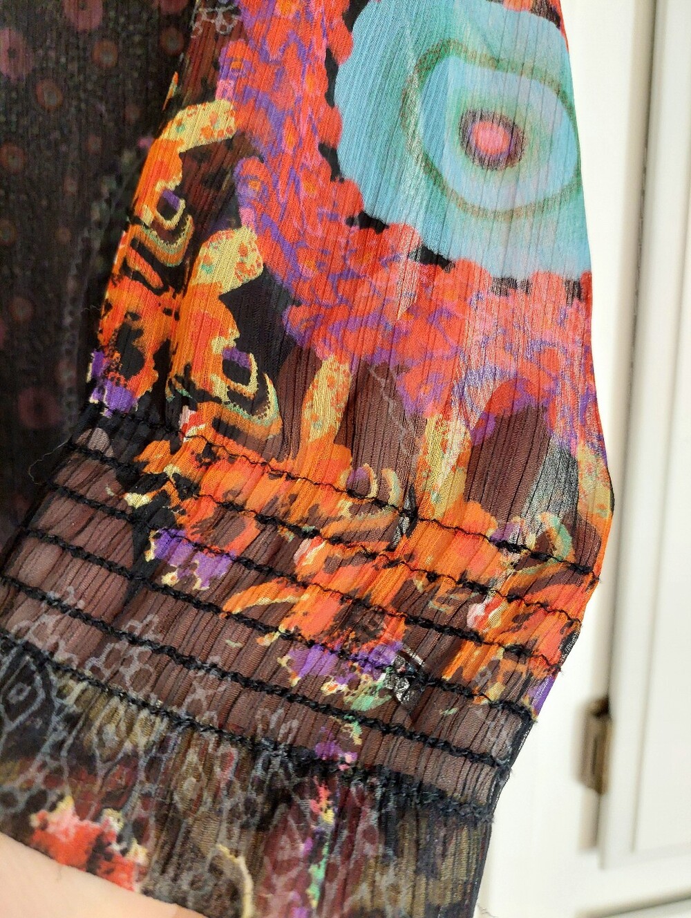 Desigual Semi-Sheer Mandala Print Chiffon Tunic Blouse Size M/L - Picture 7 of 13